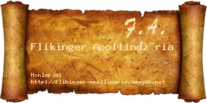 Flikinger Apollinária névjegykártya
